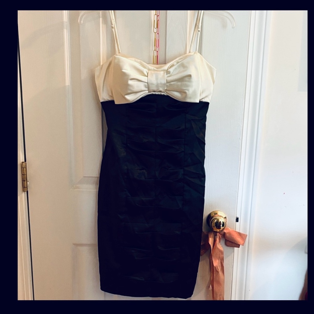 Elegant Black and Cream Dress